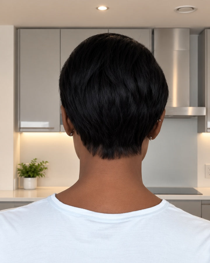 Sleek Pixie Cut 13x6 Lace Wig with Side Swept Bangs