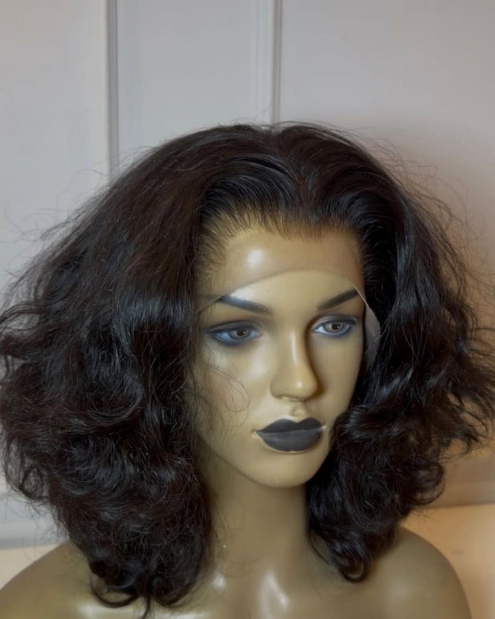 Natural Black Layered Wavy 13x4 Lace Ftont Wig