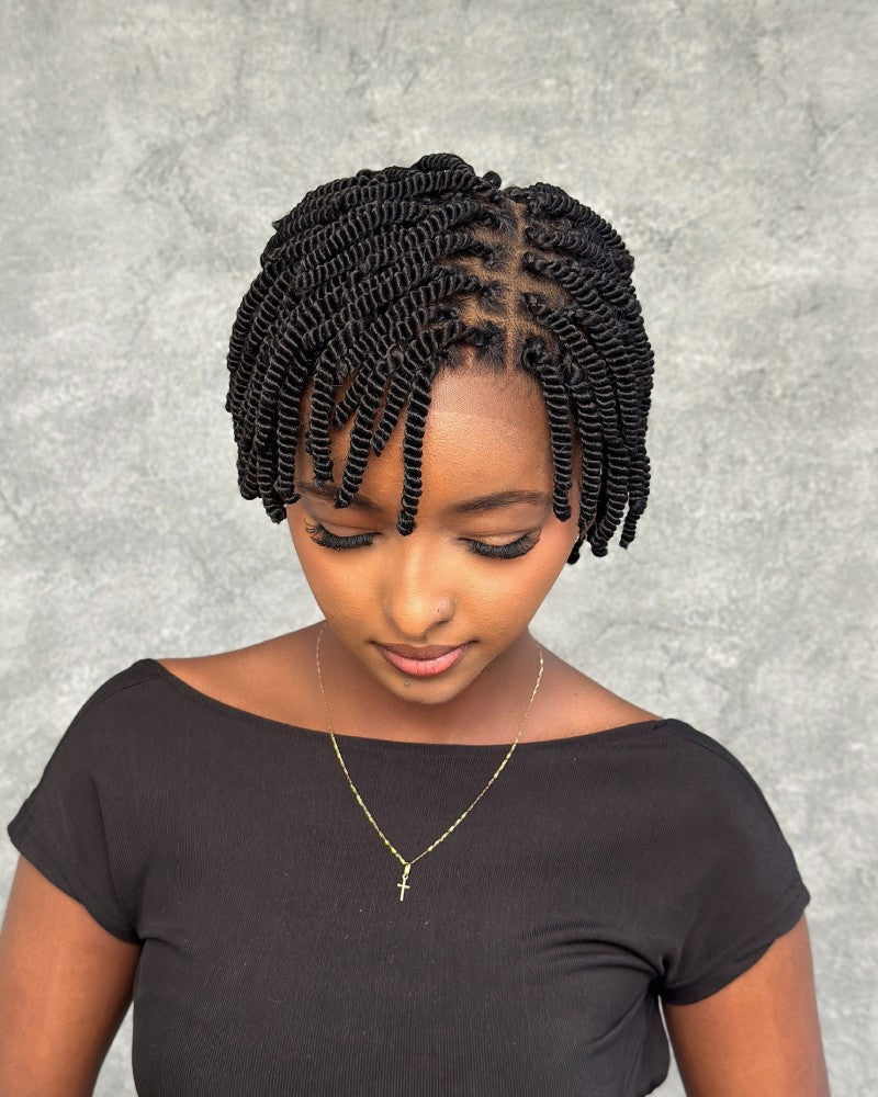 Full Lace Twist-out Afro Pixie Invisi Drawstring Wig