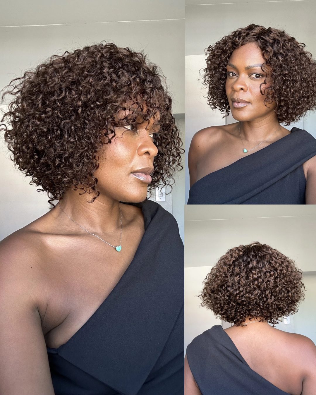 Cocoa Chocolate Brown Short Curly Human Hair Wig