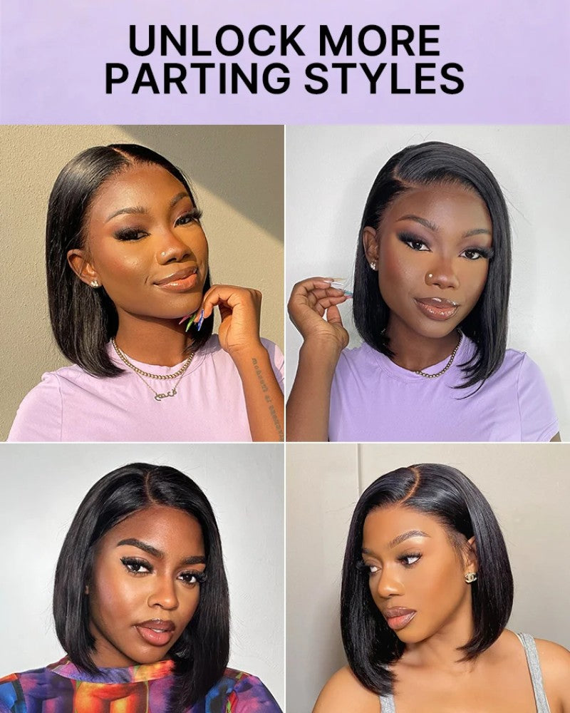 Adjustable Cap Virgin Hair Bob HD Lace Wig Human Hair Wig