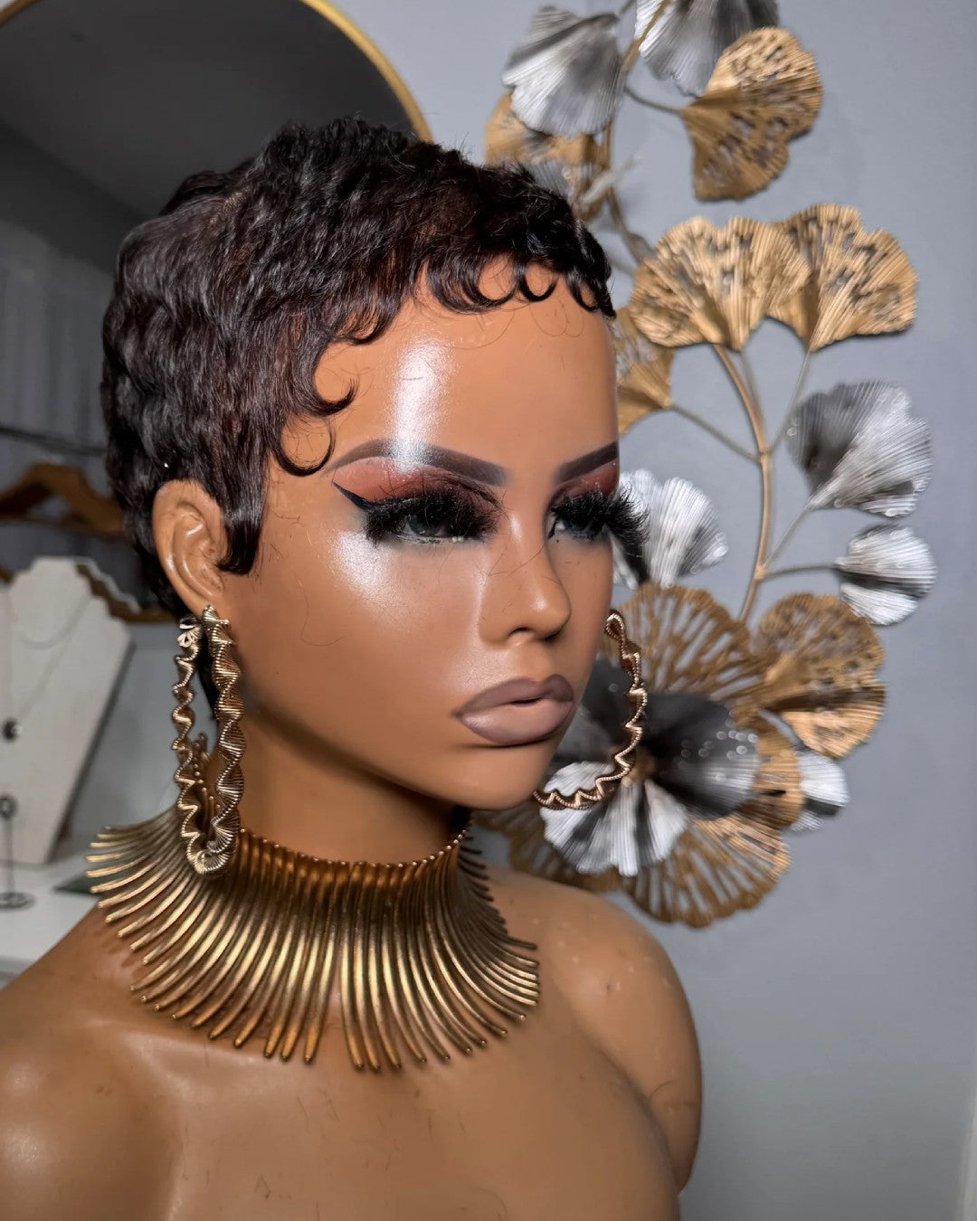 Side Part Short Full Lace Pixie Wig