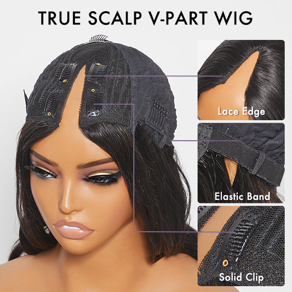 Protective Glueless V Part Wig 100% Human Hair