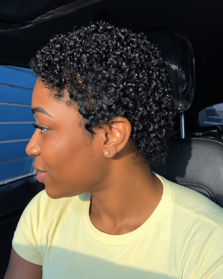 Black Mimi Curly Pixie 13x4 Lace Front Wig
