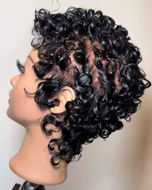 Full Lace Wave Curls Short Pixie Cut Wig