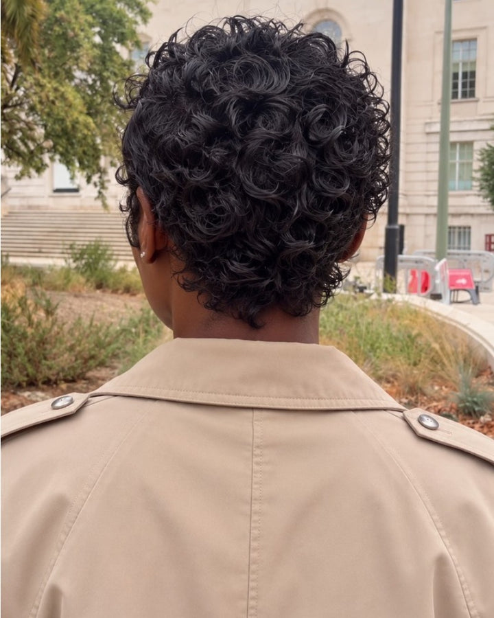 Charisma Side Part Curly Pixie 13x6 Lace Wig with Defined Ringlets