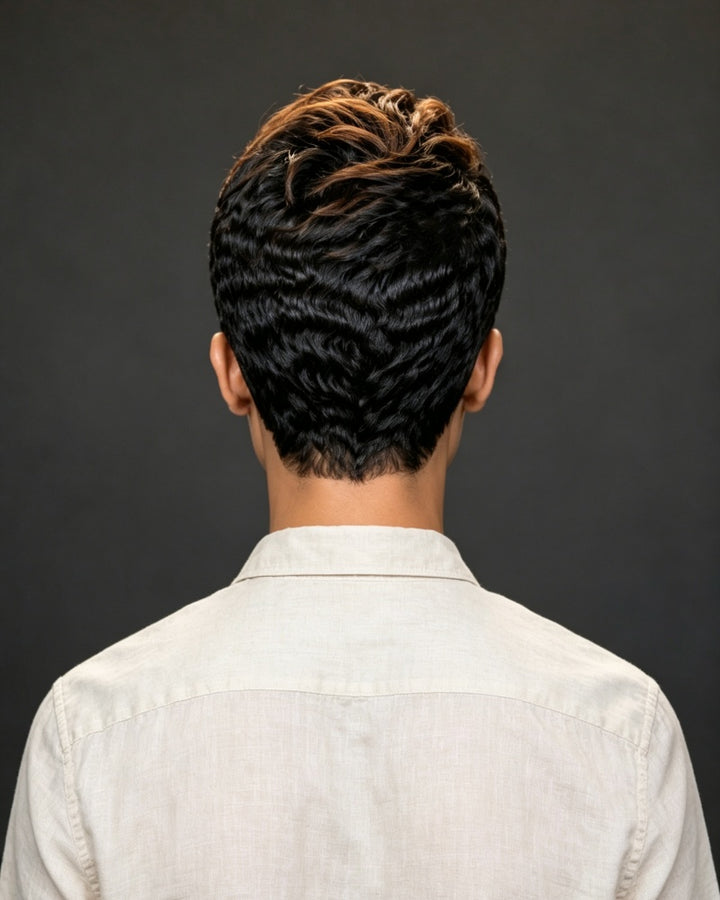 Boss Lady Style Short Pixie 13x6 Lace Wig with Highlights Bangs