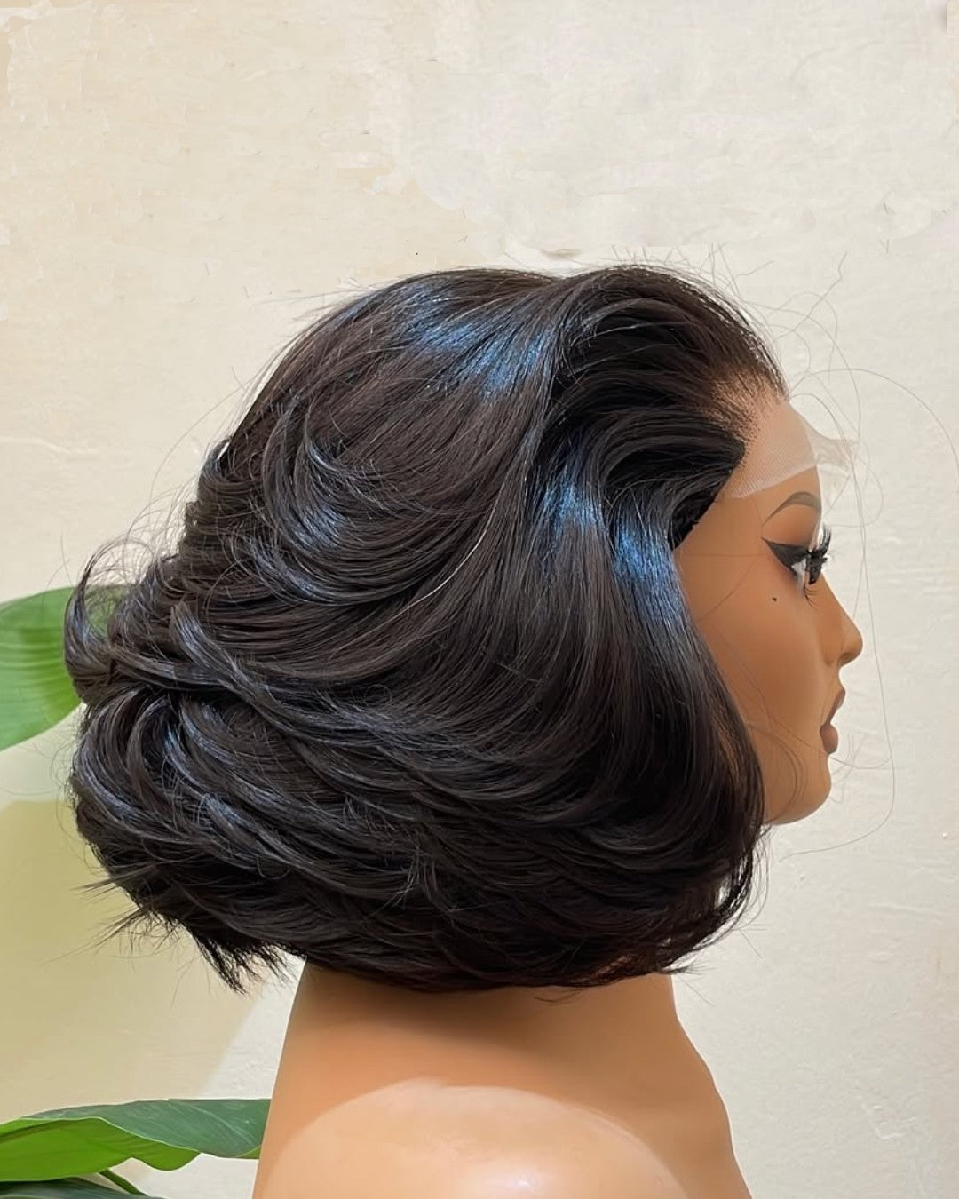 Wear & Go Layered Bouncy Wavy Bob 5x5 Pre Cut Lace Wig