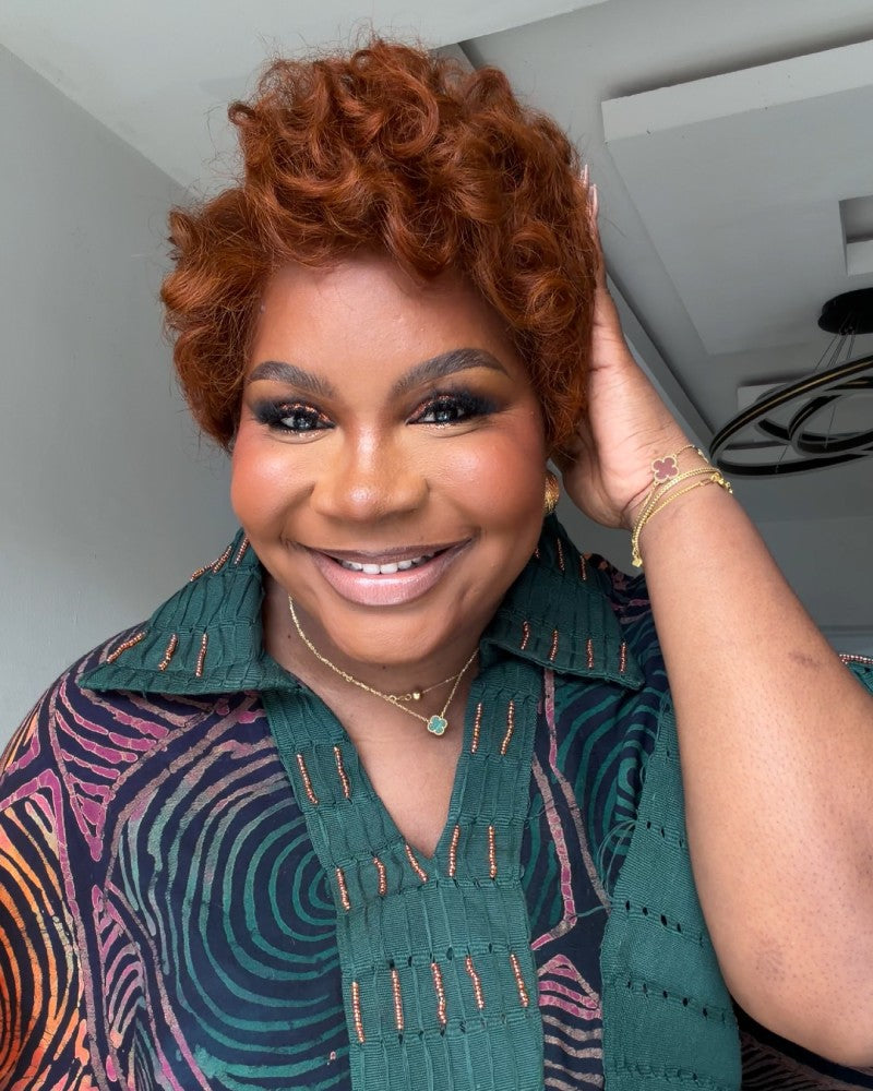 Burnt Orange Short Curls Full Lace Wig