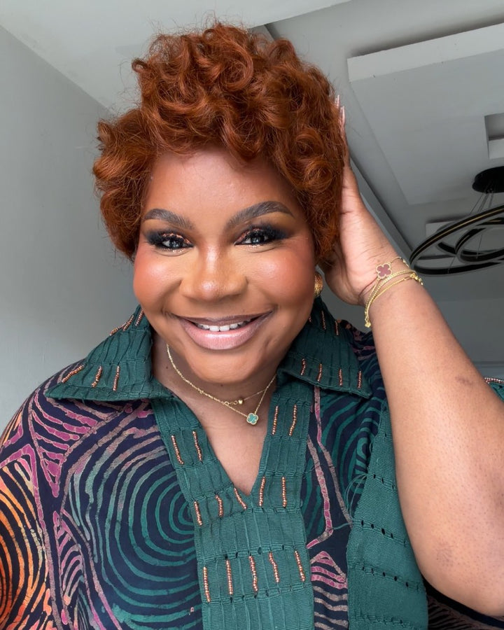 Burnt Orange Short Curls Full Lace Wig