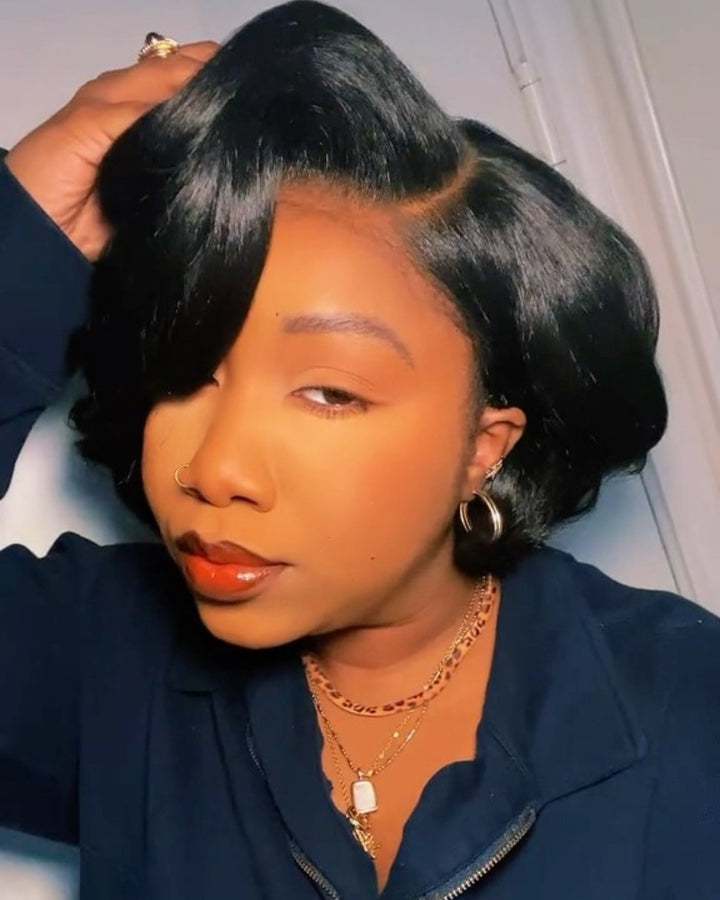 Layered Cut Bob 13x4 Lace Frontal Wig