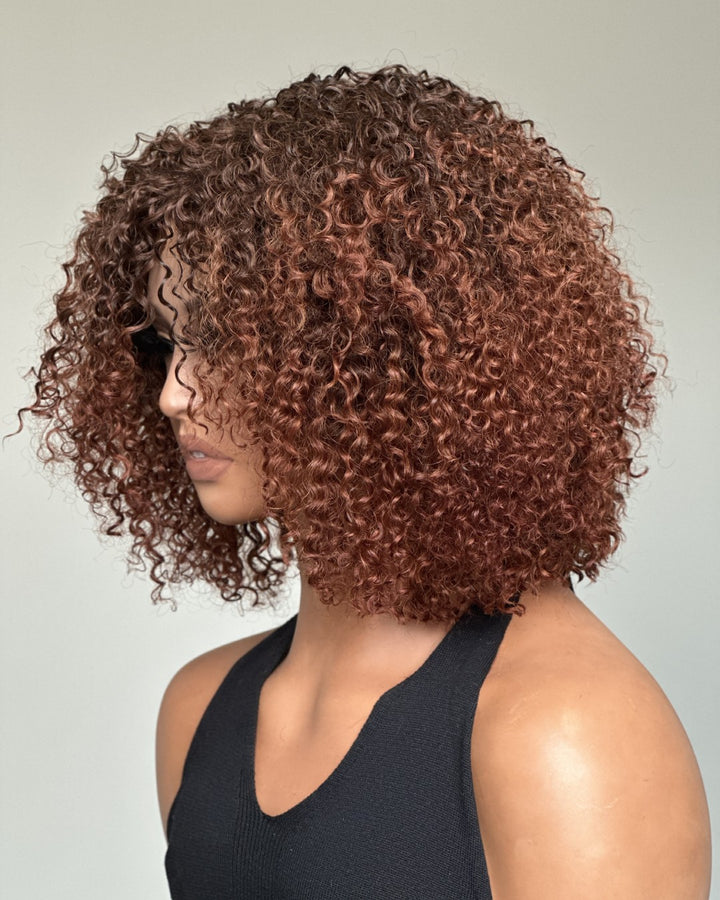 Wear & Go Glueless Highlights Ombre Brown African Curly Wig