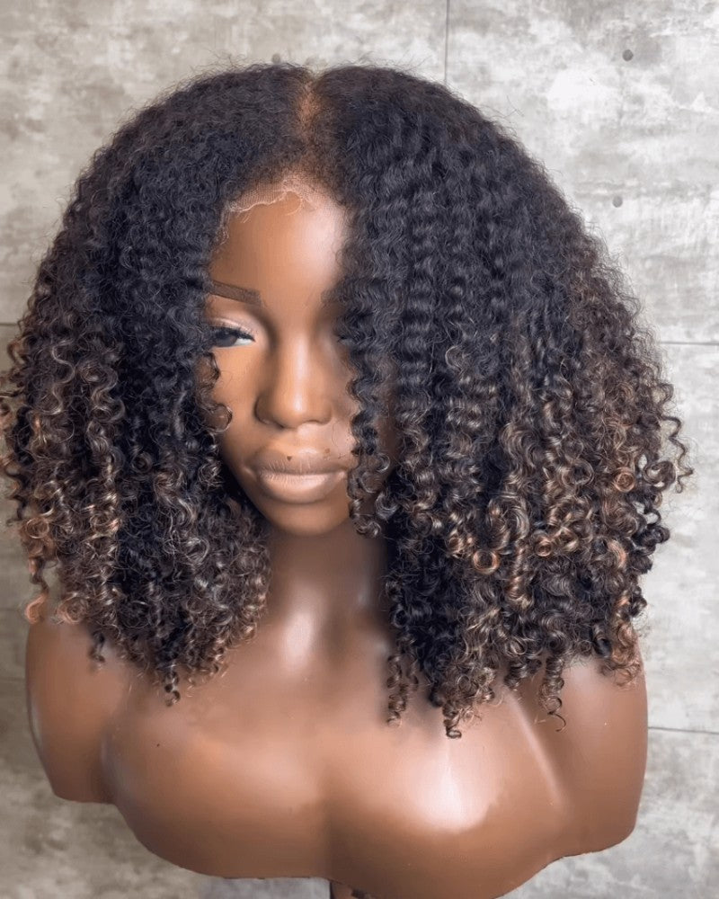 Glueless Luxurious Curls HD Lace Closure With 4C Kinky Edges Pre-cut Wig