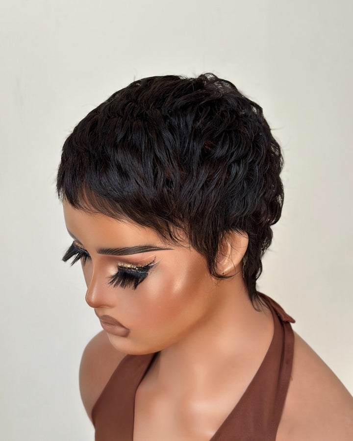 Full Lace Pixie Cut Wig 100% Human Hair