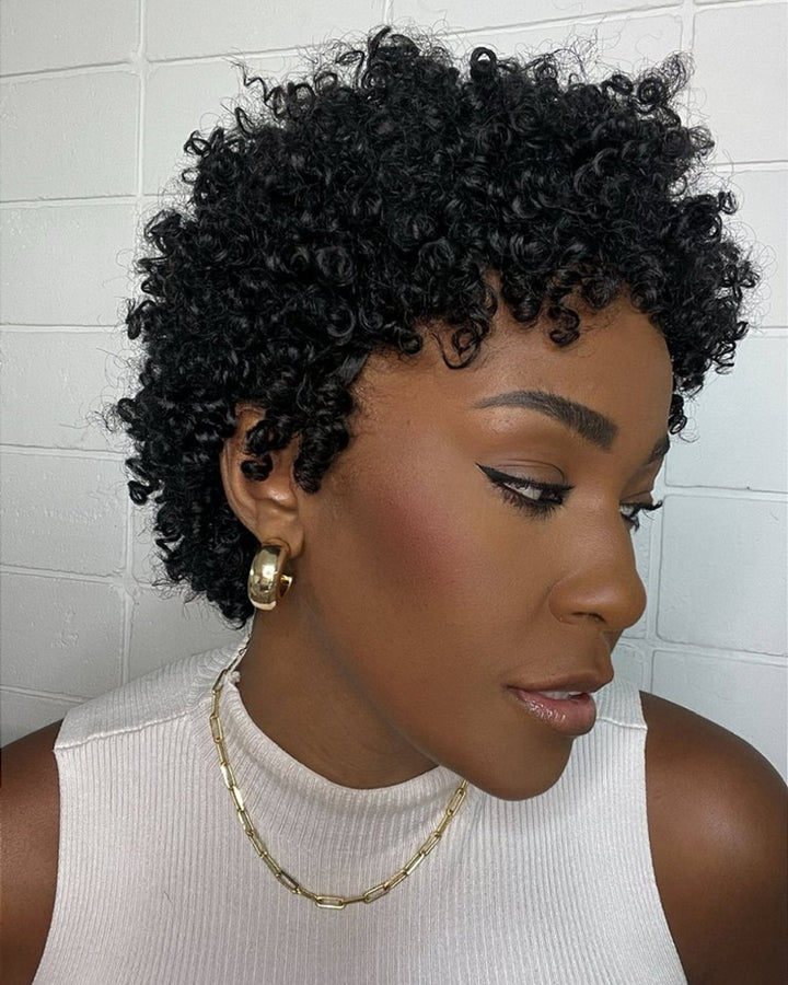 Ultra Natural Lightweight Bouncy Curly Bangs Wig