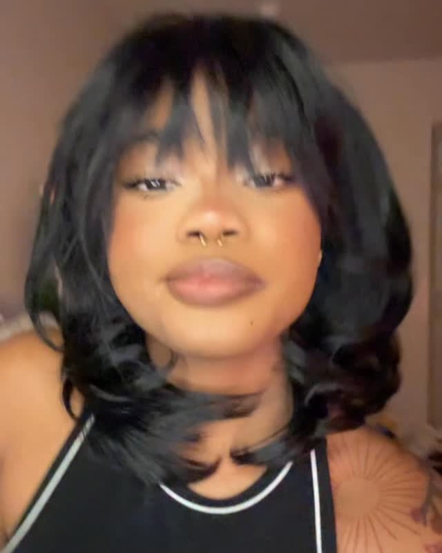 Face-Framing Layered Curtain Bangs Wavy Lace Closure Wig