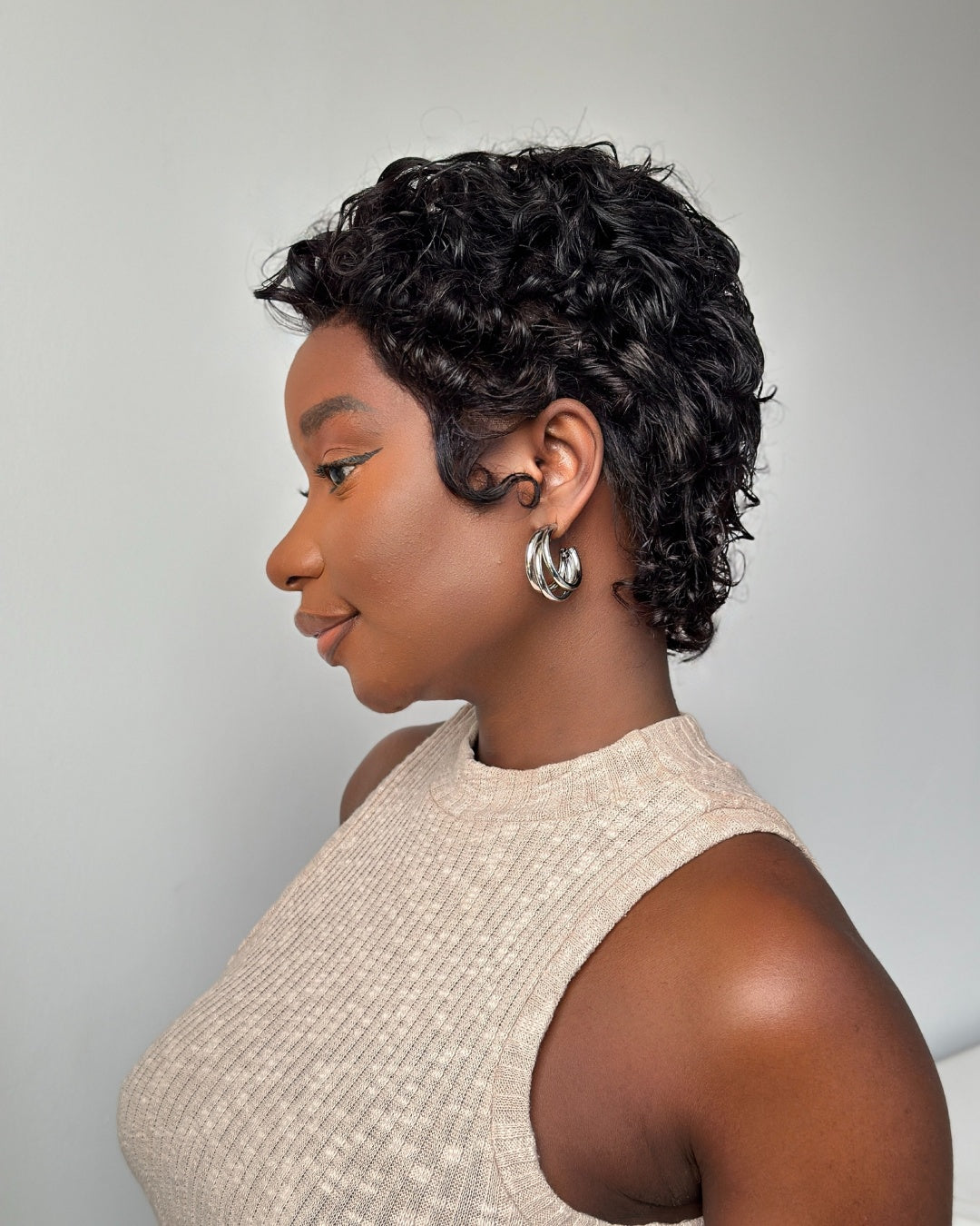 Wet Wave Curls Full Lace Short Pixie Cut Wig