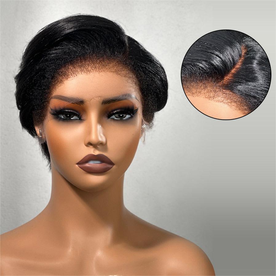13X4 Lace Frontal Kinky Edge Short Pixie Cut Layer Wig – Instyle wig