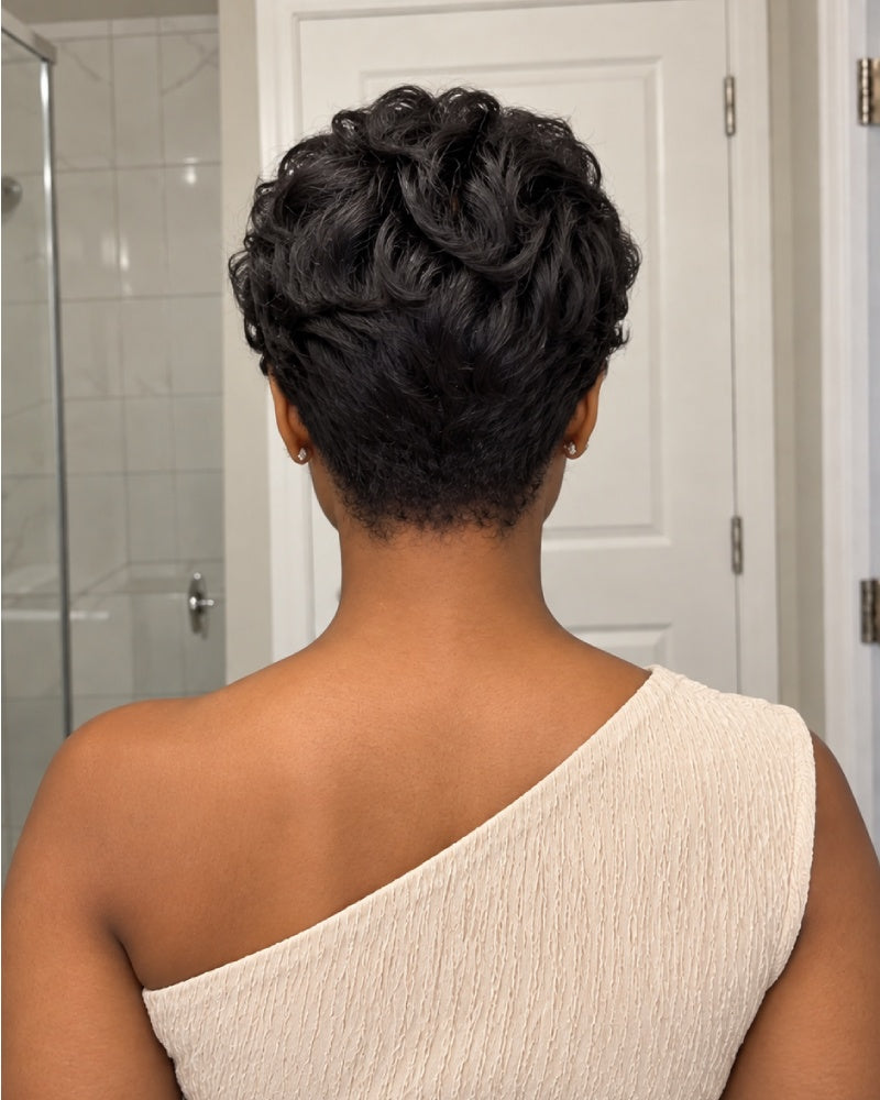 Retro Allure Side Part Curly Pixie 13x6 Lace Wig