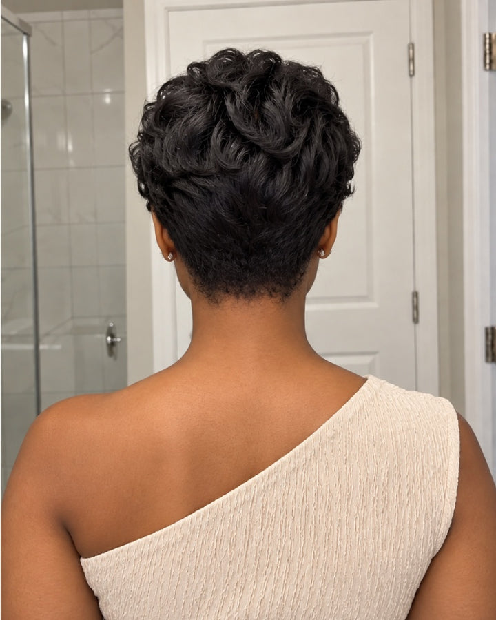 Retro Allure Side Part Curly Pixie 13x6 Lace Wig