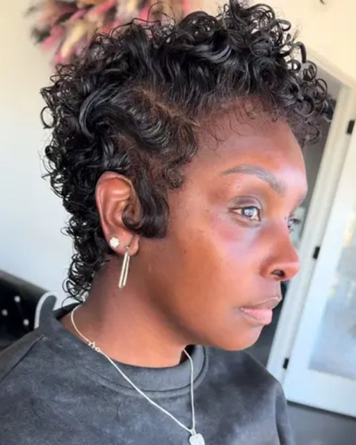 Full Lace Wave Curls Short Pixie Cut Wig
