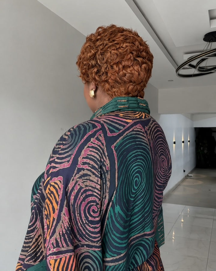 Burnt Orange Short Curls Full Lace Wig