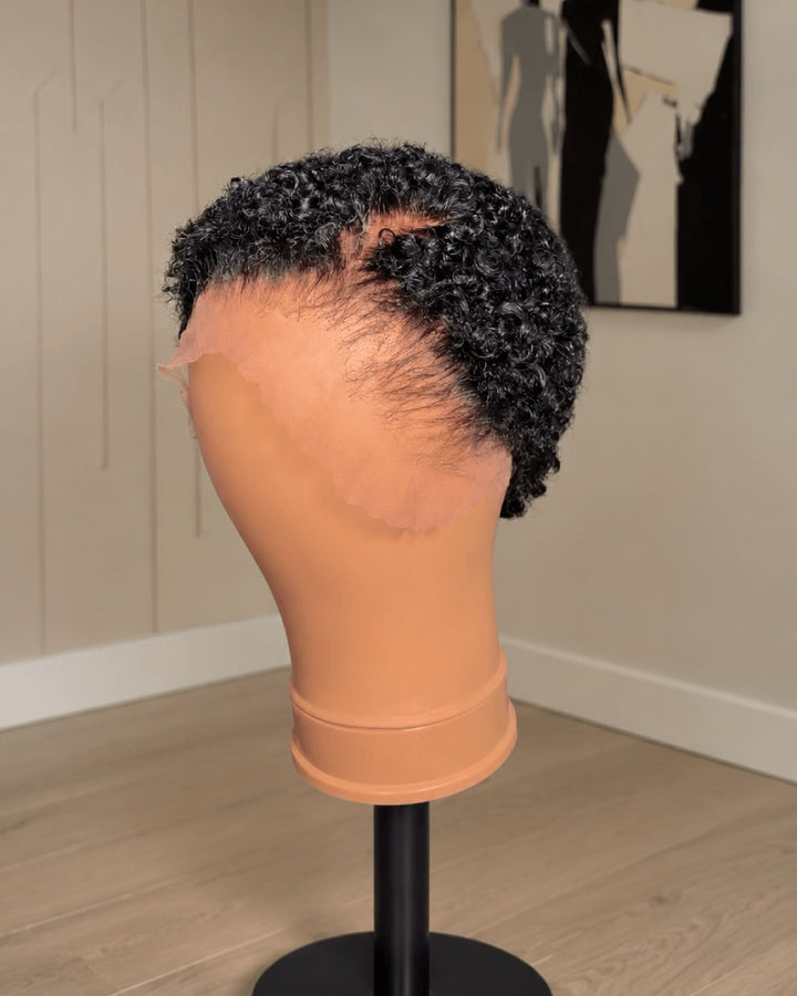 Black Mimi Curly Pixie 13x4 Lace Front Wig