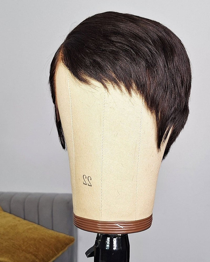 Side Parted Short Full Lace Human Hair Wig