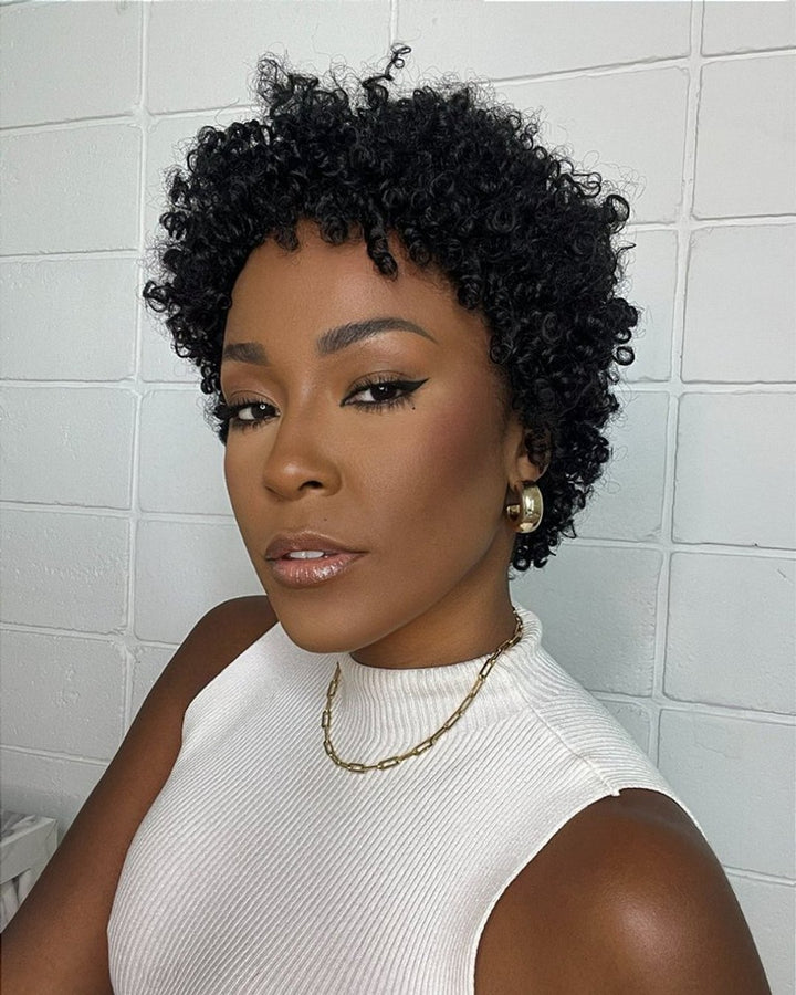 Ultra Natural Lightweight Bouncy Curly Bangs Wig