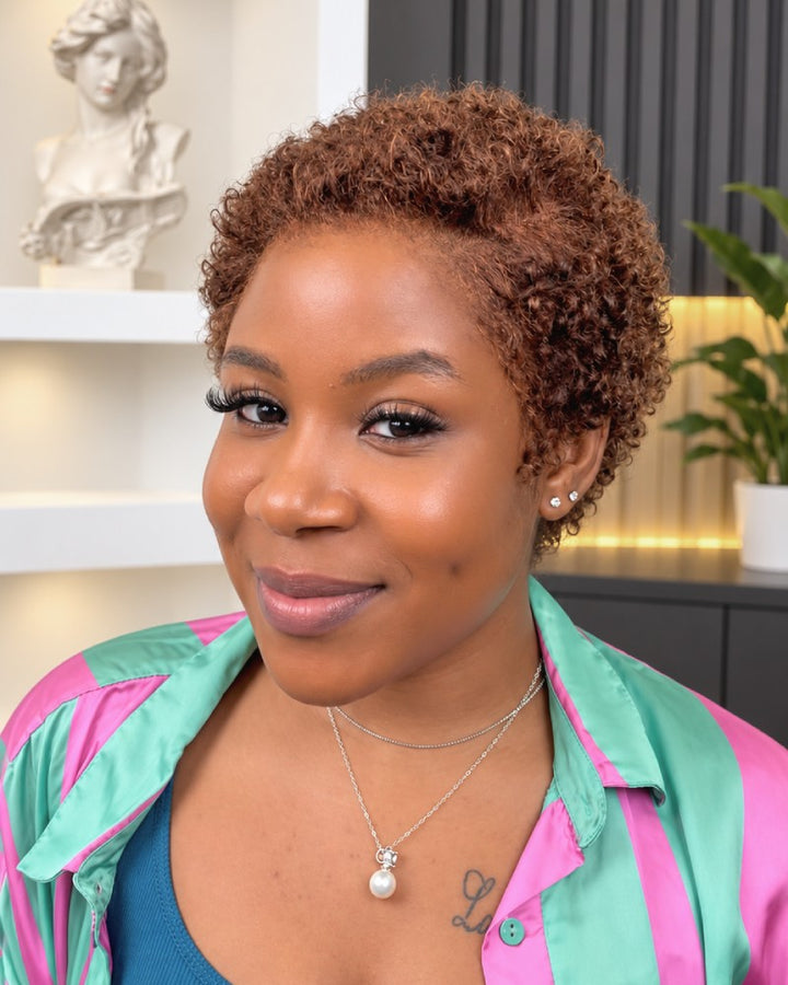 Fresh Start Brown Short Curly Pixie 13x6 Lace Wig with Tight Curls