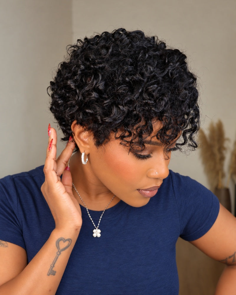 80s Retro Side-Part Curly Pixie 13x6 Lace Wig