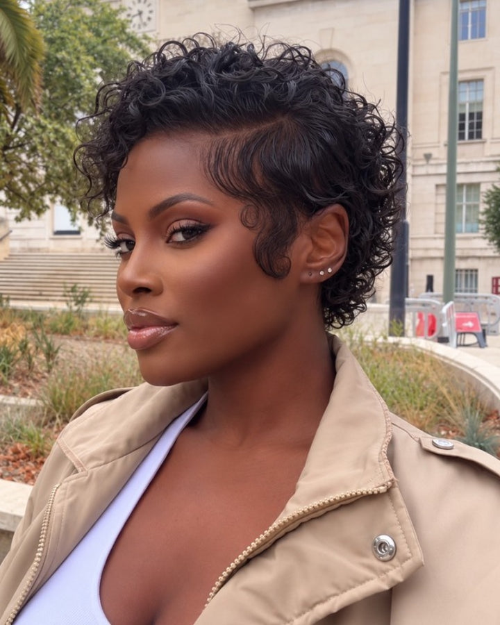 Charisma Side Part Curly Pixie 13x6 Lace Wig with Defined Ringlets