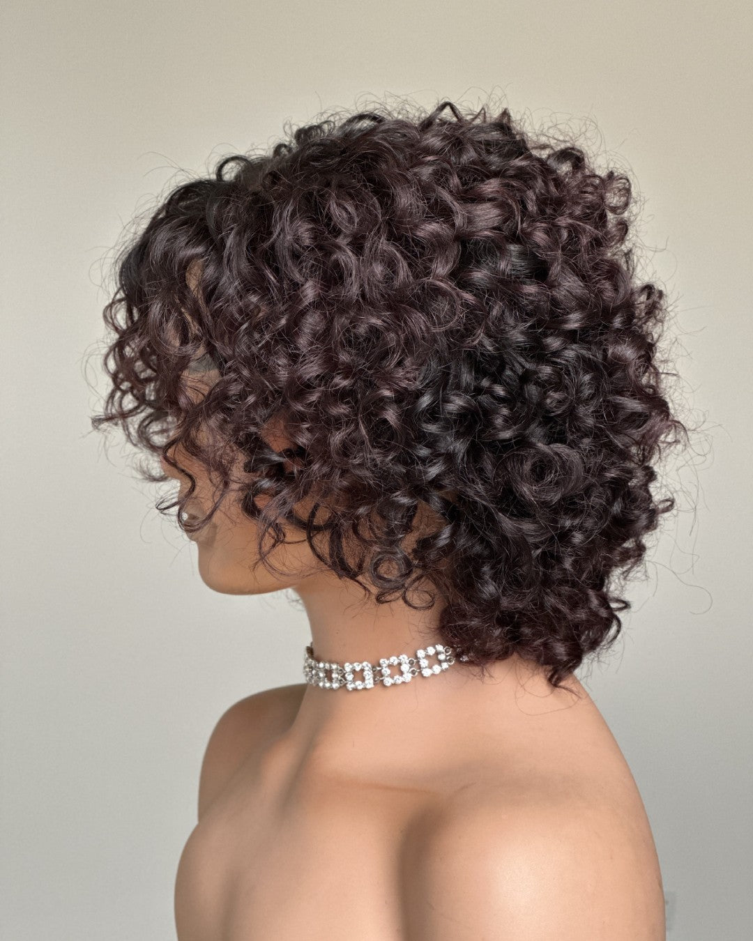 Ombre Reddish Brown Pixie Curly Wig With Bangs