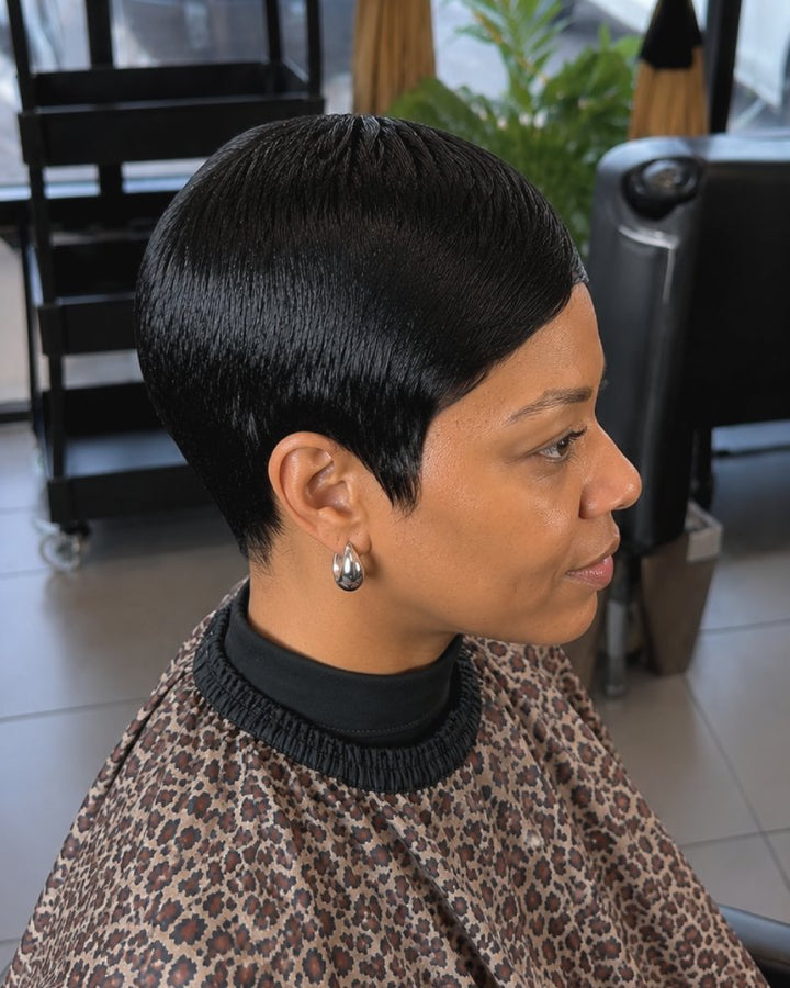 Wear & Go Full Lace Ultra-Short Pixie Wig With Side Swept Bangs