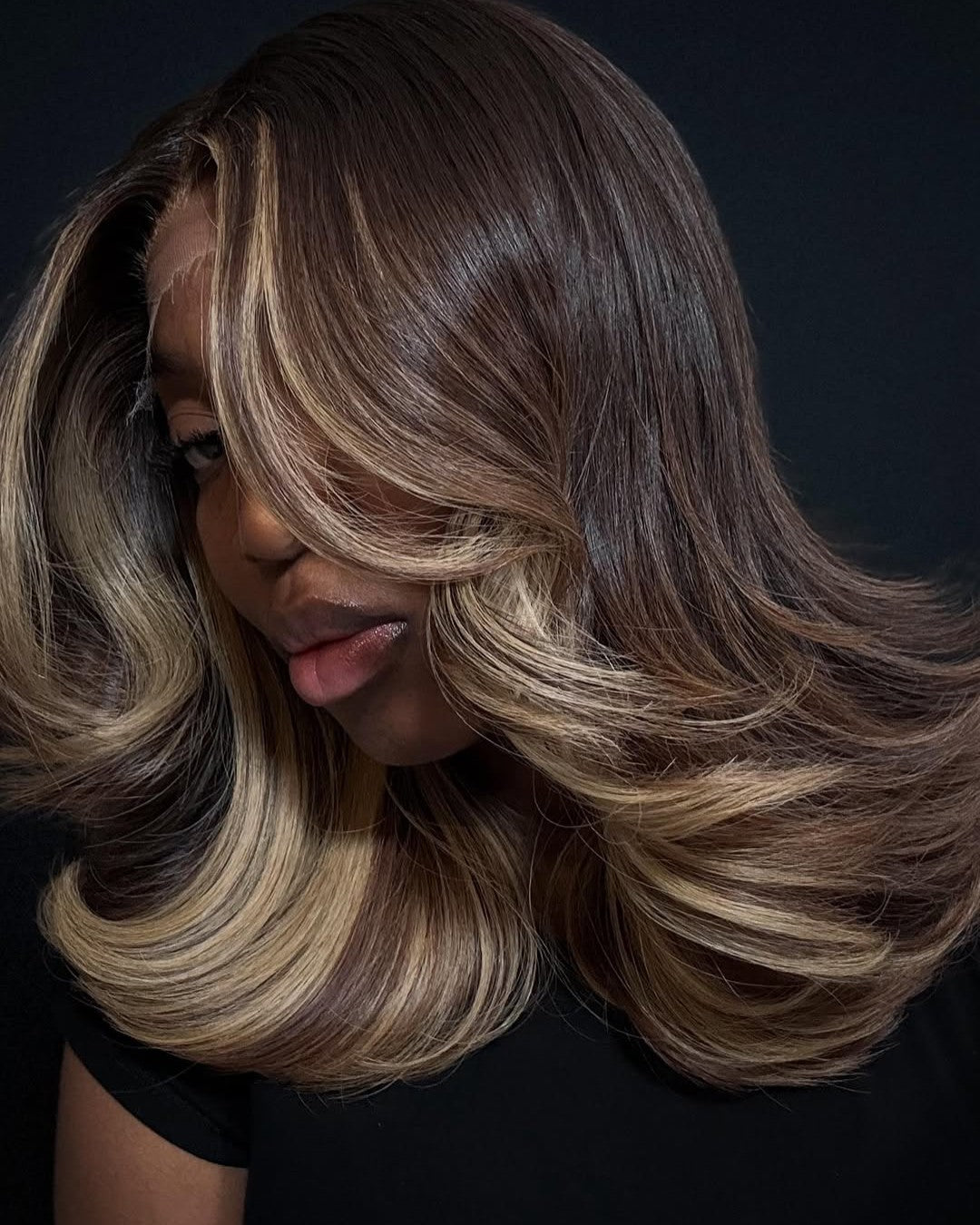 Toasted Brown Sand-blonde Highlights Wave 5x5 Lace Clsoure Wig