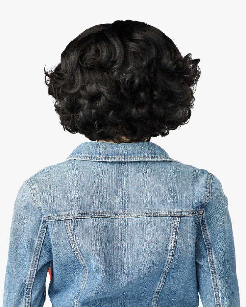 Bouncy Natural Kinky Straight Layered Cut With 4C Kinky Edges Wig