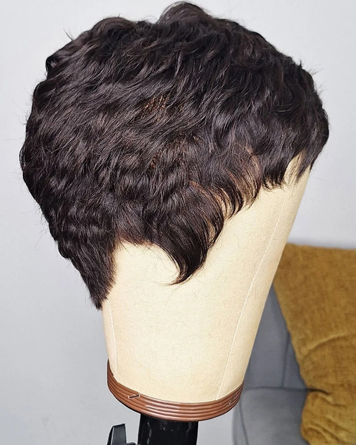 Short Pixie Cut Bang Full Lace Wig