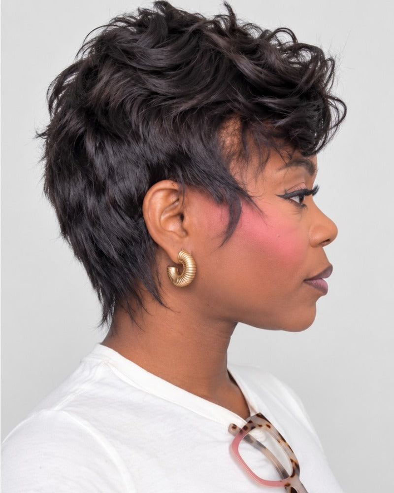 Freeform Side Part Pixie 13x6 Lace Wig with Tousled Layers