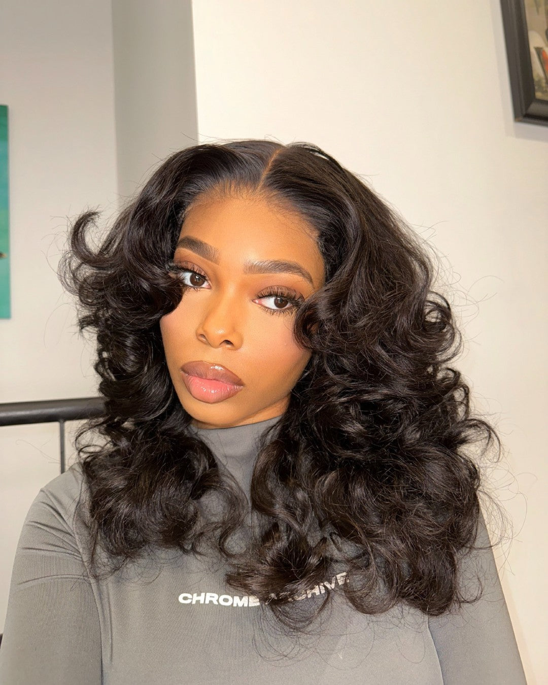 Wear & Go Layered Wavy With Curtain Bangs 4x4 Lace Closure Wig