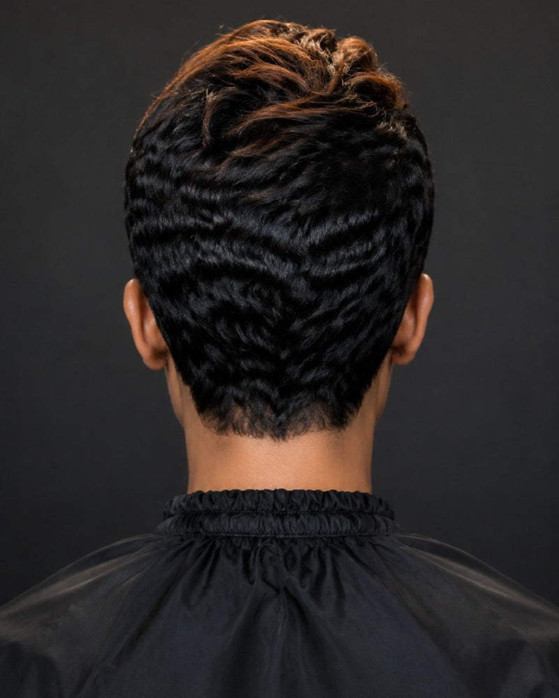 Boss Lady Style Short Pixie 13x6 Lace Wig with Highlights Bangs