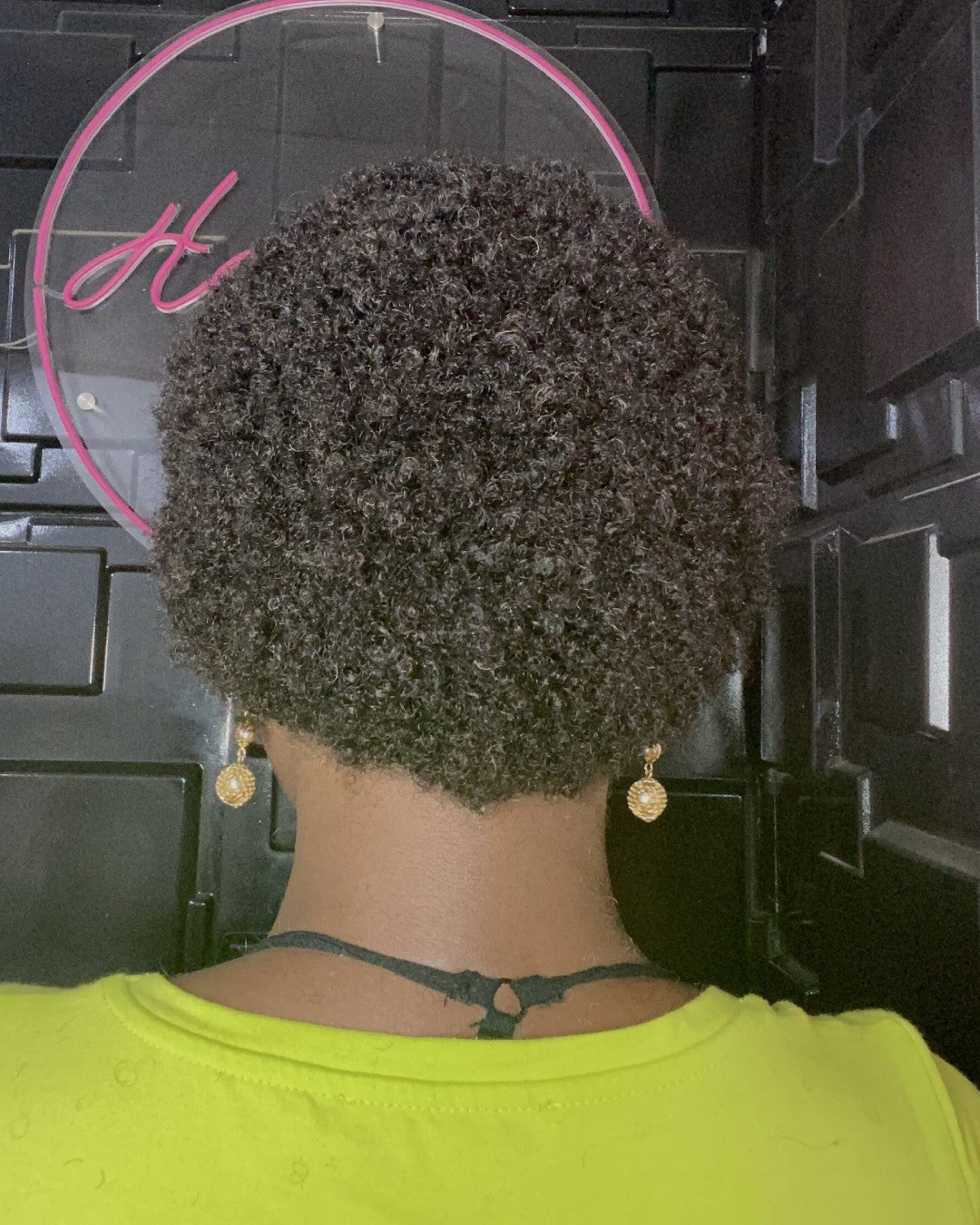 Full Lace Natural Black Afro Low Cut Wig
