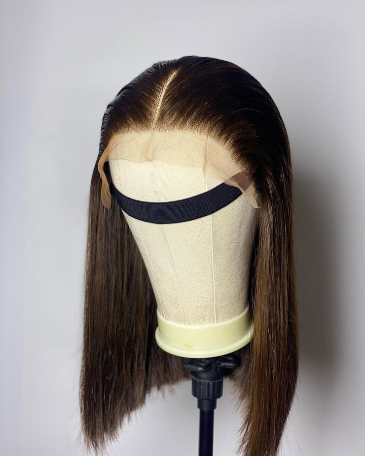 Ombre Dark Blonde Bob 5x5 Lace Closure Wig