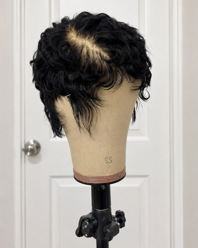 Realistic Full Lace Side Part Layered Pixie Cut Wig