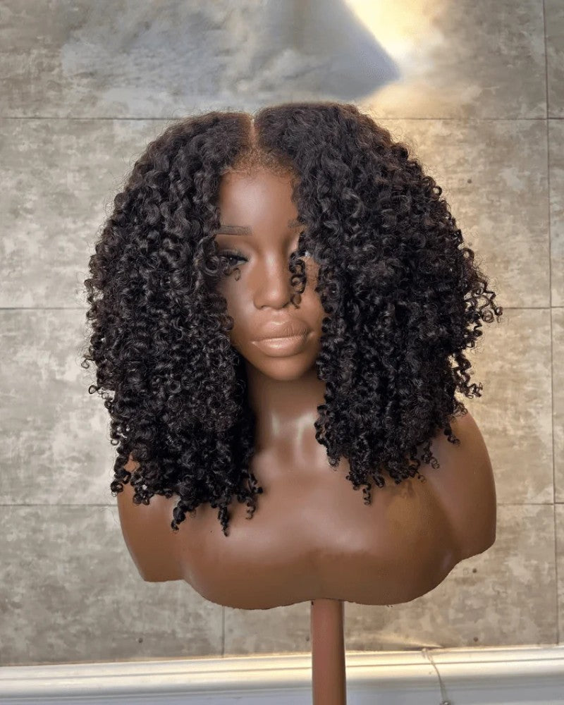 Glueless Luxurious Curls HD Lace Closure With 4C Kinky Edges Pre-cut Wig