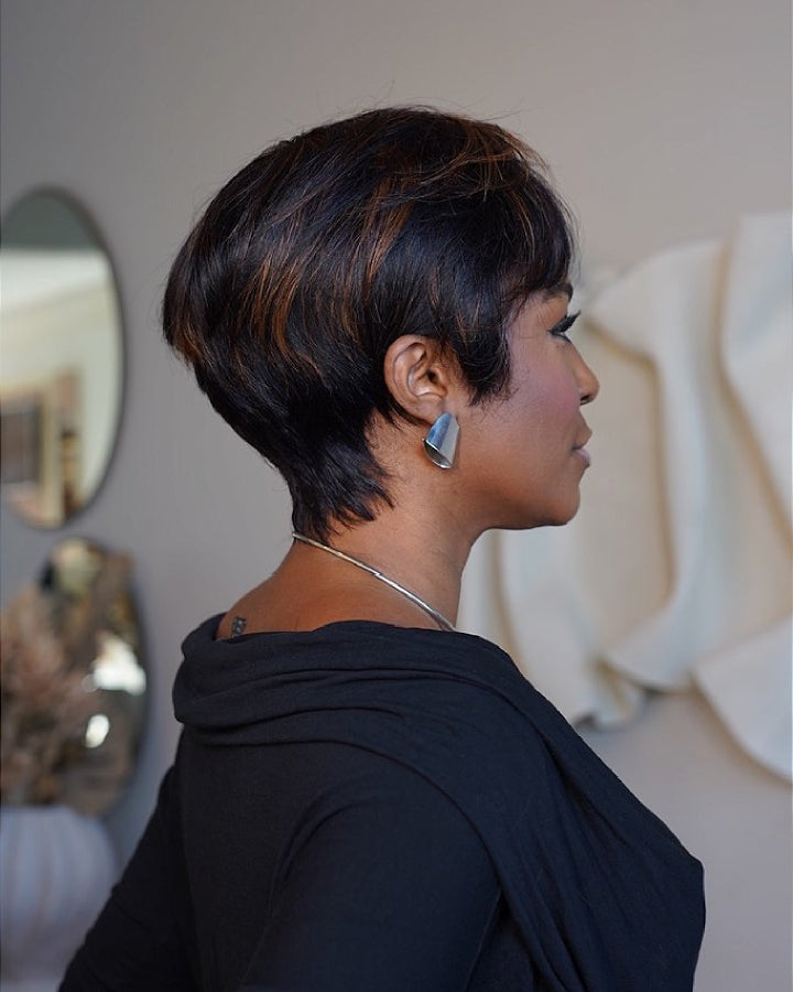 Put On & Go Short Pixie Cut With Blonde Glueless Wig