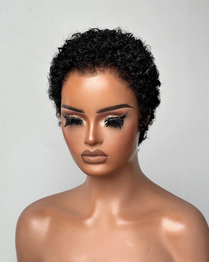 Beginner Friendly Full Lace 3C Curly Pixie Wig For Daily Wear