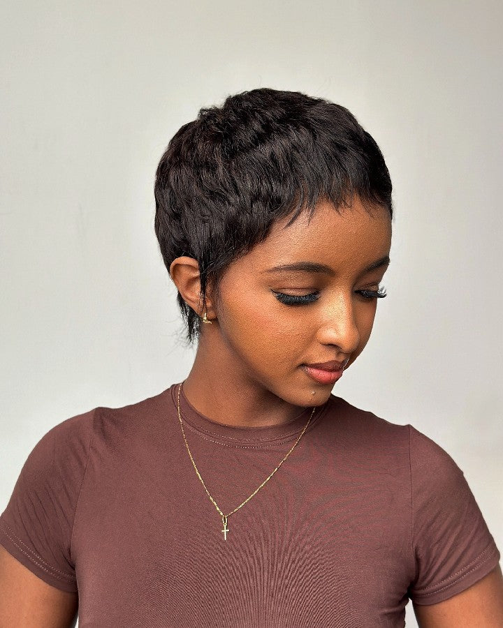 Full Lace Pixie Cut Wig 100% Human Hair