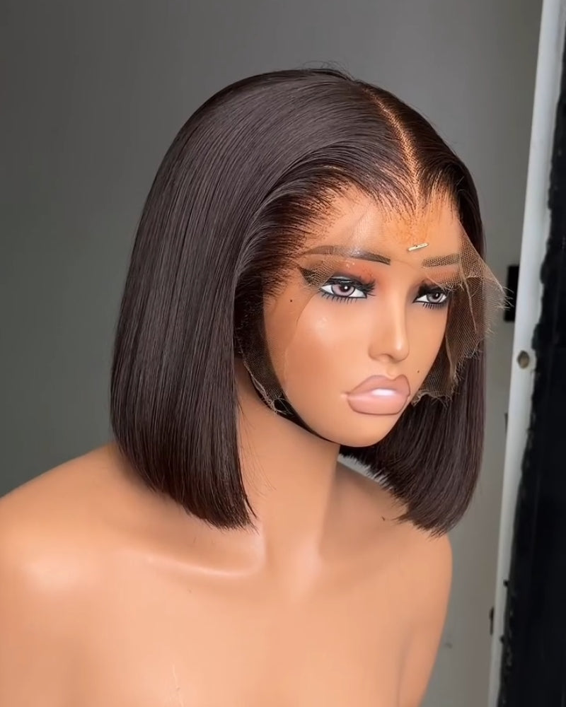 Choco Brown Straight Hair 13x4 Lace Front Wig