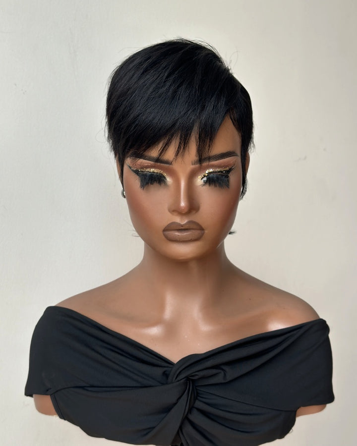 Layered Pixie Mullet 13x6 Lace Wig with Side Swept Bangs