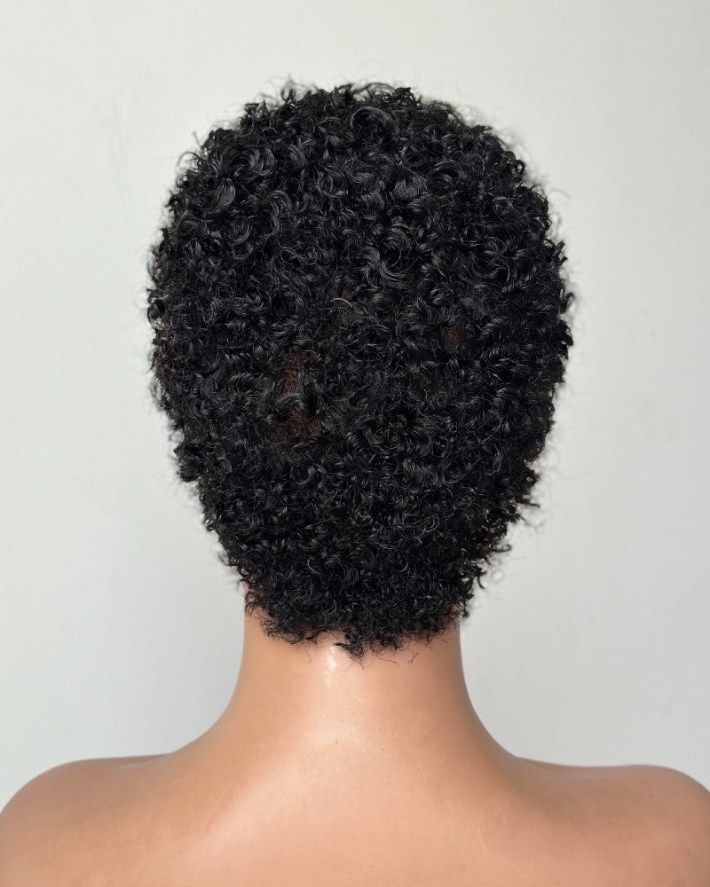 M Hairline Slick Back Water Wave Short Pixie Cut Full Lace Wig